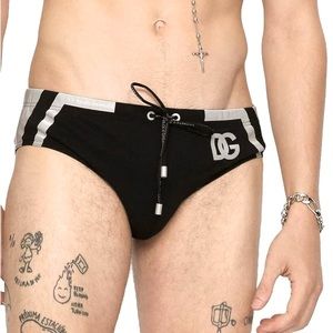 Dolce&Gabbana D&G DG Logo Sexy Beach Pool Swim Speedo Briefs Shorts NWT ITALY M
